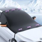 Automobile Snow Cover, Magnetic Windshield Cover With Side Window And Rearview Mirror Protector, Safety Reflective Design Universal For Most Vehicle Cars SUVs 260 x 114cm
