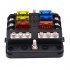 Automotive Pc Waterproof Fuse  Box With Led Indicator 5a 10a 15a 20a Fuses Spade For Cars Suv Rv Buses Yachts Boats as picture show