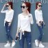 Autumn Slim Thic Fashion Korean Style Lace Long Sleeve T shirt Female Base Shirt Avocado M