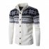 Autumn Winter Europe and America Style Christmas Male Single Jugged Base Shirt Cardigan Sweater white M
