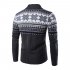 Autumn Winter Europe and America Style Christmas Male Single Jugged Base Shirt Cardigan Sweater white M