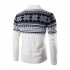 Autumn Winter Europe and America Style Christmas Male Single Jugged Base Shirt Cardigan Sweater white XL