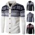 Autumn Winter Europe and America Style Christmas Male Single Jugged Base Shirt Cardigan Sweater Dark gray XL