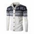 Autumn Winter Europe and America Style Christmas Male Single Jugged Base Shirt Cardigan Sweater Dark gray M