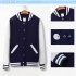 Autumn Winter Fashion Printing Baseball Uniform Coat LF 107ab 4 blue M