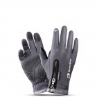 Autumn Winter Warm Telefingers Gloves Riding Driving Thicken Gloves for Men  gray S