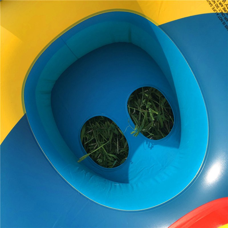 Inflatable Boat with Float Seat Steering Wheel Enlarged Thickened Infant Swimming Ring Pool Float Blue 12.5kg
