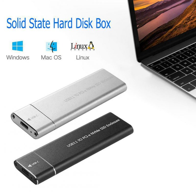 USB3.1 Type-C to M.2 M Key NVMe SSD Box Solid State Drive Housing Case 10Gbps High Speed Hard Drive Disk Enclosure 