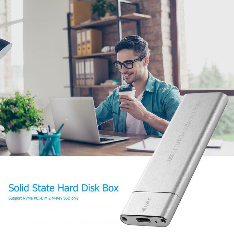 USB3.1 Type-C to M.2 M Key NVMe SSD Box Solid State Drive Housing Case 10Gbps High Speed Hard Drive Disk Enclosure 