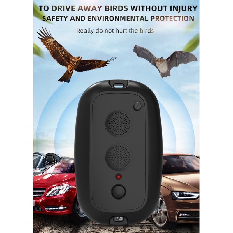 Outdoor Ultrasonic Animal Repellent With Motion Sensor Adjustable Double Headed Bird Repeller Animal Deterrent Devices 