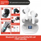 B11 Wireless  Headset Bluetooth compatible 5 0 Strong Signal Binaural Call Stereo Sports Headphones Touch Screen Noise Canceling Earphone White