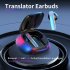 B18 Wireless Earphones Real Time Language Translator Headphones in Ear Headphones Noise Reduction Earphones Black