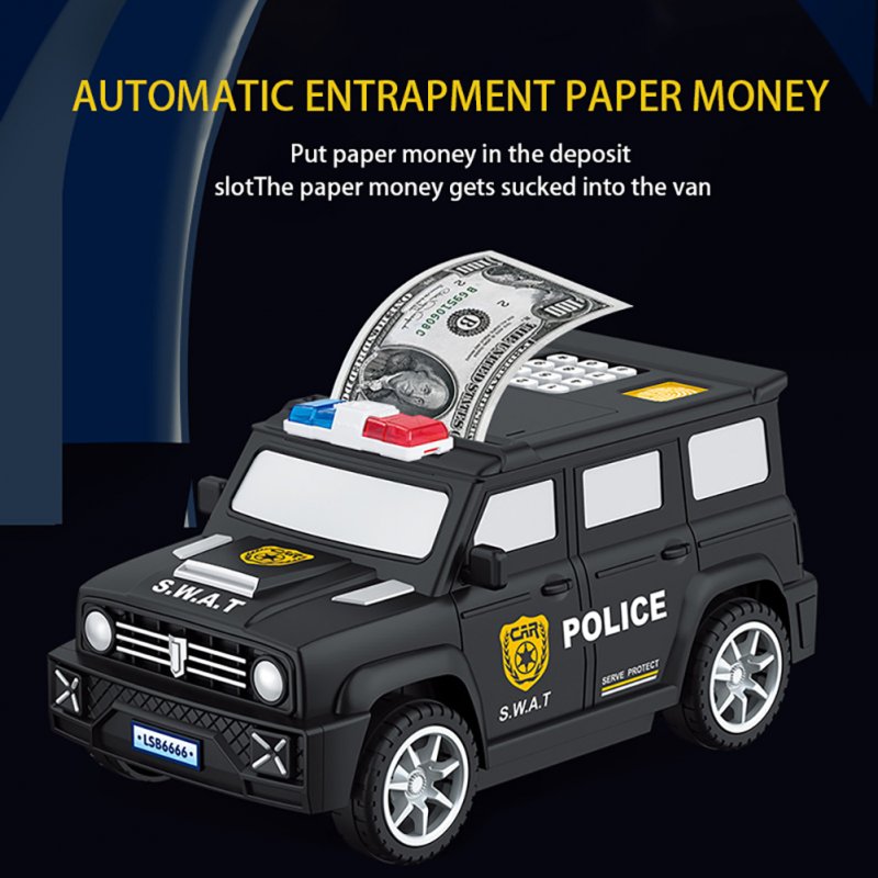 ATM Piggy Bank Car Password Piggy Bank Simulated Fingerprint Unlock Automatic Roll Money Truck Puzzle Toy For Children 