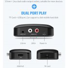 B20 Bluetooth Adapter NFC 5.0 Bluetooth Receiver AUX Jack USB Smart Audio Playback Wireless Stereo Adapter Car Speaker black
