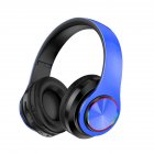 B39 Earphone Wireless Bluetooth Headset Colorful Luminous Subwoofer Music Game Sports Headphone blue
