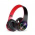 B39 Earphone Wireless Bluetooth Headset Colorful Luminous Subwoofer Music Game Sports Headphone black red