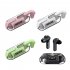 B39 Wireless Earbuds with Built in Mic Transparent Charging Case LED Display Waterproof Headphones Green