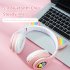 B39M Cat Ears Noise Canceling Headset Stereo Lighting Headphones Wireless Headphones For Smart Phones Computer Laptop cat paw purple