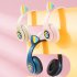 B39M Cat Ears Noise Canceling Headset Stereo Lighting Headphones Wireless Headphones For Smart Phones Computer Laptop cat paw purple