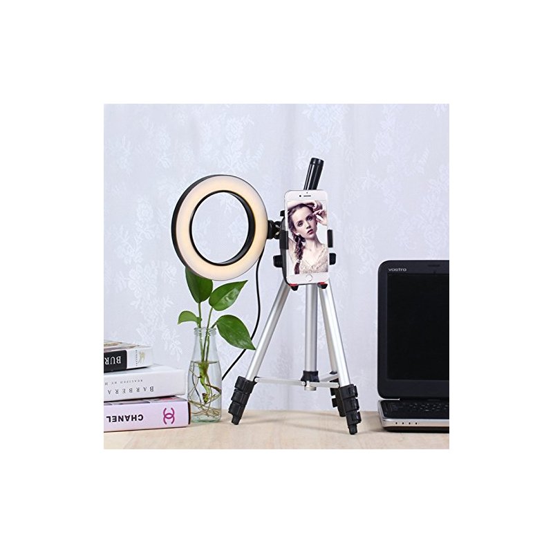 5.7 Inch Dimmable LED Ring Light with Fill Light Mobile Phone Holder 