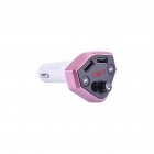 B4 12-24v Car Cigarette Lighter Socket Usb Charger Mp3 Player Bluetooth-compatible Hands-free Calling Led Display pink