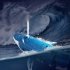 B4 Remote Control Whale Simulation Water Boat Summer Electric Shark Diving Spray Boat Toys For Boys Gifts Royal blue