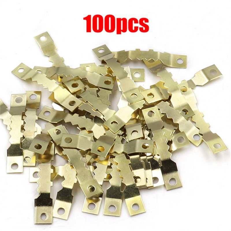 100pcs Double-sided Sawtooth Hook With Flat Head Screw Combination Set Straight Strip Frame Hanger Accessories 