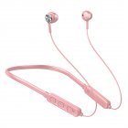 B6 Wireless Bluetooth-compatible 5.1 Earphones Binaural Hanging Neck Headset Universal Sport Earbuds Headphones With Mic pink