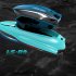 B9 Summer Remote Control Boat Water Toy Racing Rowing Double Propeller Electric High power High speed Speedboat green 1 battery