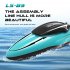 B9 Summer Remote Control Boat Water Toy Racing Rowing Double Propeller Electric High power High speed Speedboat green 3 batteries