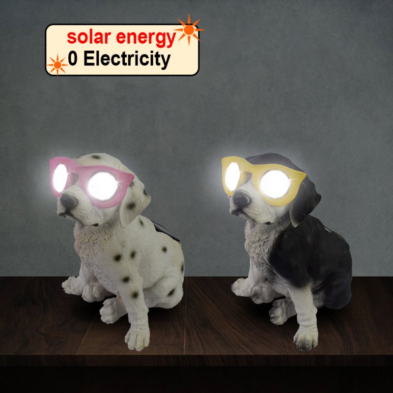 Solar Dog Statues Figurines Ornaments Resin Crafts Atmosphere-lights For Home Garden Outdoor Yard Decoration 