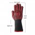 BBQ Grilling Cooking Gloves Extreme Heat Resistant Oven Welding Gloves Kitchen Tool Black    33CM