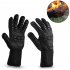 BBQ Grilling Cooking Gloves Extreme Heat Resistant Oven Welding Gloves Kitchen Tool Blue horizontal stripes 33CM