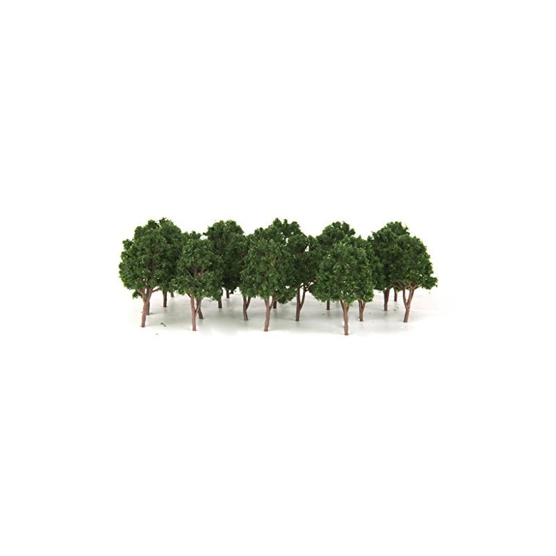 20pcs Miniature Tree Models Train Scenery Railroad Supplies Dard Green 7.5cm