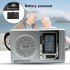 BC R2048 AM FM Battery Operated Portable Pocket Radio Best Reception Longest Lasting Mini Radio For Emergency Hurricane Walking silver