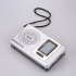 BC R2048 AM FM Battery Operated Portable Pocket Radio Best Reception Longest Lasting Mini Radio For Emergency Hurricane Walking silver