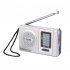 BC R2048 AM FM Battery Operated Portable Pocket Radio Best Reception Longest Lasting Mini Radio For Emergency Hurricane Walking silver