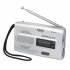 BC R28 AM FM Radio Telescopic Antenna Radio Speaker Battery Operated Portable Radio Best Reception For Elder Home silver