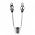 BDSM Silver Bucket Labia and Nipple Clamps Jugs Weight Extender Butterfly Metal Clitoris Clamps for Female Silver