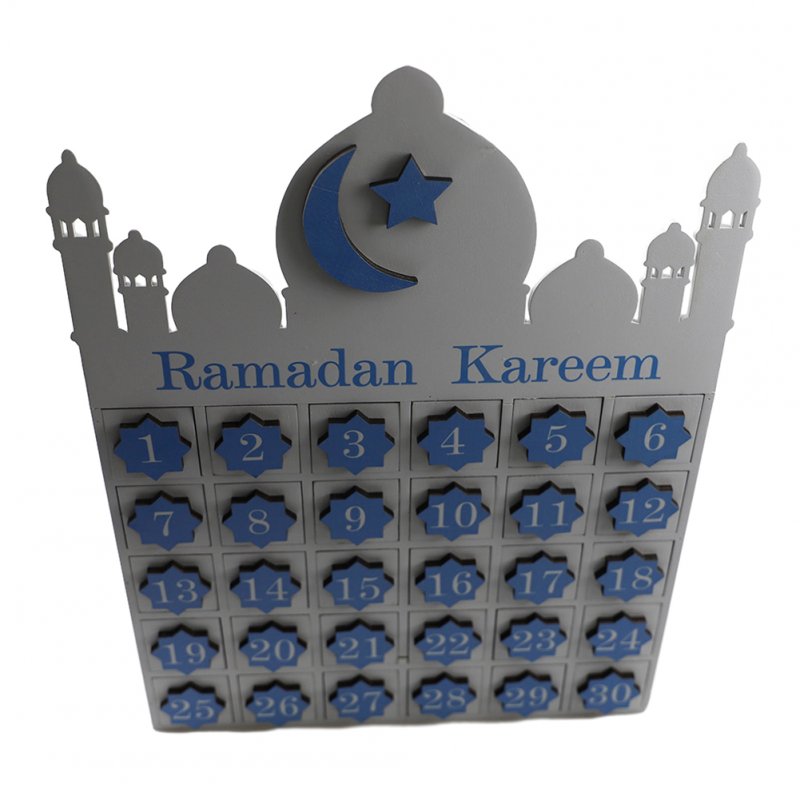 Ramadan Advent Calendar with Light Muslim Islamic Decorations 30 Days Eid Mubarak Table Lantern 