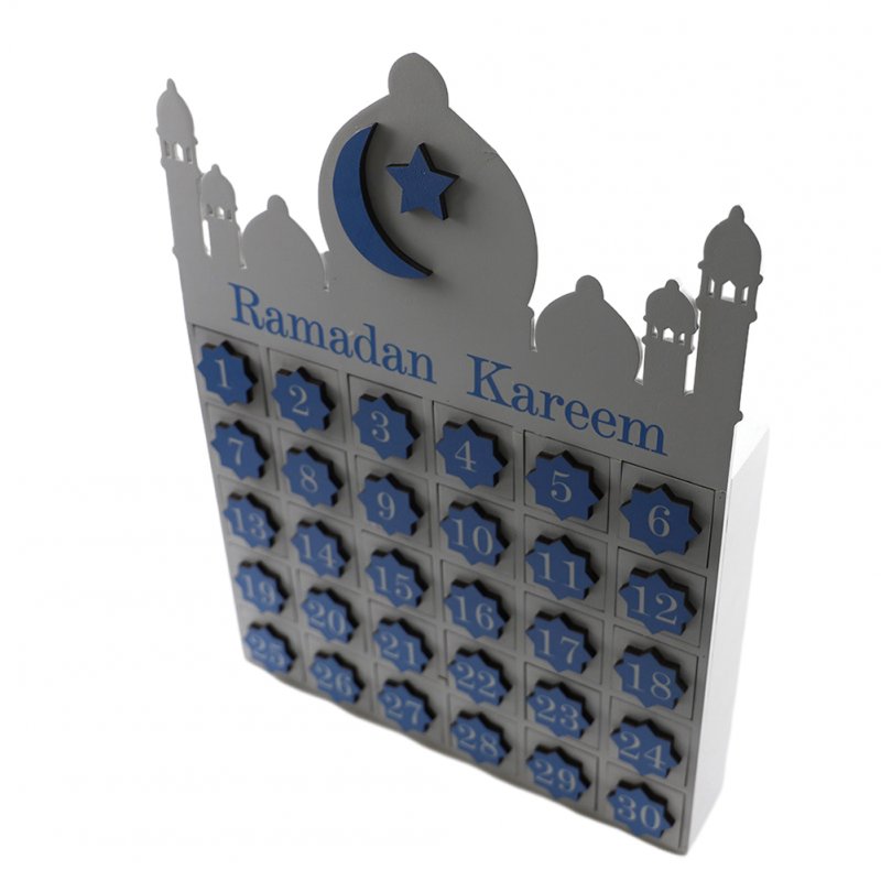 Ramadan Advent Calendar with Light Muslim Islamic Decorations 30 Days Eid Mubarak Table Lantern 