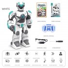 BG1532 Remote Control Robot Rechargeable Smart Voice Gesture Induction Children Programming Machine Model Toy White (English)