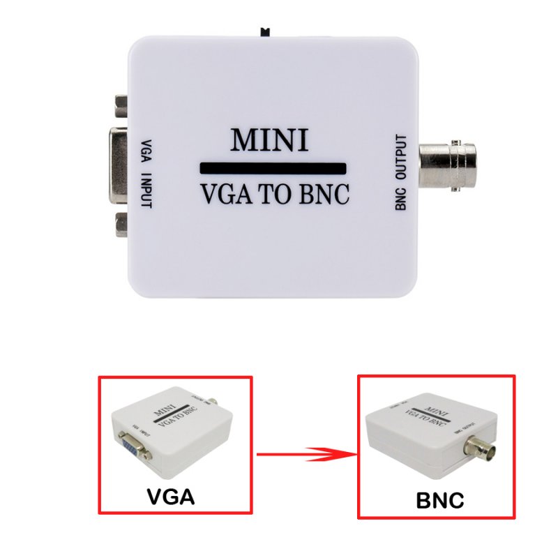 Mini HD VGA to BNC Video Converter Box Composite VGA to BNC Adapter Conversor Digital Switcher Box for HDTV Monitor 