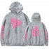 BLACKPINK 2D Pattern Printed Hoodie Leisure Pullover Top for Man and Woman Gray 3 4XL