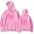 BLACKPINK 2D Pattern Printed Hoodie Leisure Pullover Top for Man and Woman Red 3 M