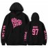 BLACKPINK 2D Pattern Printed Hoodie Leisure Pullover Top for Man and Woman Black 5 XXXXL