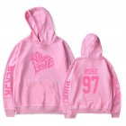 BLACKPINK 2D Pattern Printed Hoodie Leisure Pullover Top for Man and Woman Pink 5 L