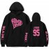 BLACKPINK 2D Pattern Printed Hoodie Leisure Pullover Top for Man and Woman black 3XL