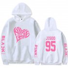 BLACKPINK 2D Pattern Printed Hoodie Leisure Pullover Top for Man and Woman White M