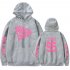 BLACKPINK 2D Pattern Printed Hoodie Leisure Pullover Top for Man and Woman gray M